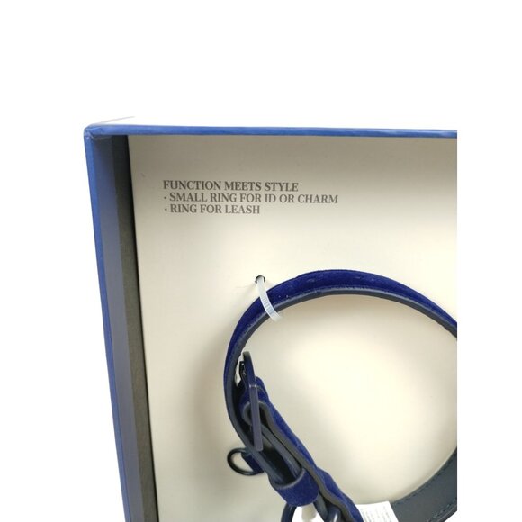 Southern Living Blue Velvet Dog Collar XS to S Vegan Leather 10 to 14 inch New - Picture 2 of 12